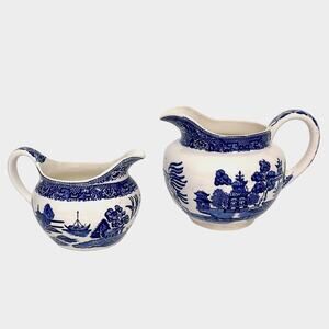 Blue Danube Vintage Japanese Fine Porcelain Creamer Pourer Blue Willow Unmarked